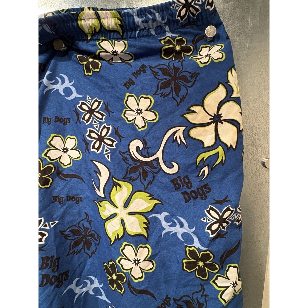 Big Dogs Mens Hawaiian Floral Print Blue Swim Trunk Board Shorts Size 2X - Picture 7 of 16
